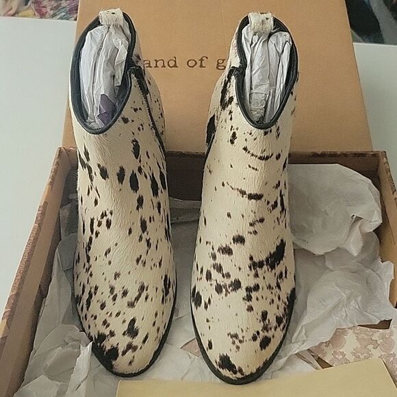 $278 NEW BAND OF GYPSIES THE FREE RODEO OFF WHITE BLACK BOOTS BOOTIES 9 9.5 NWT - Picture 3 of 13